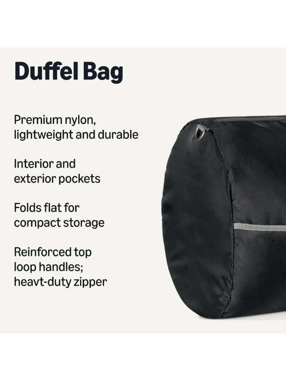 Extra Large Foldable Nylon Duffel Bag for Travel & Storage, 150L Capacity, Black